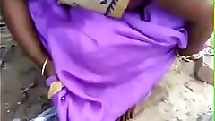 Tamil wife pee in Front of husband in outdoor